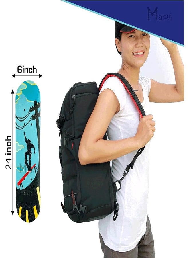 MANVI Skateboard for Kids, Multi Theme Wooden 24inch Skateboard with 4 Wheels, 7 Layer Plywood Deck Standard Skate Boards for Boys Girls Beginners Teens Adult - Image 2